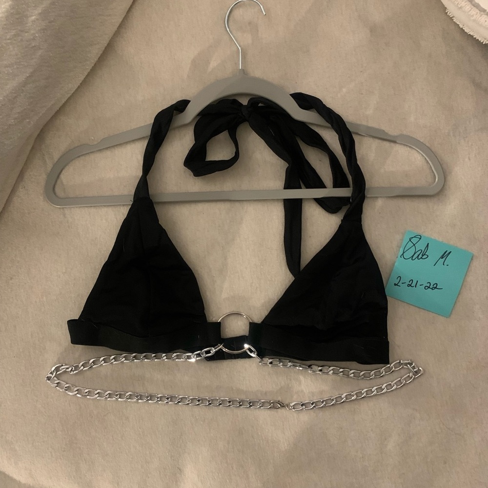 Iheartraves Bra Top with Chains, Size L and never worn!